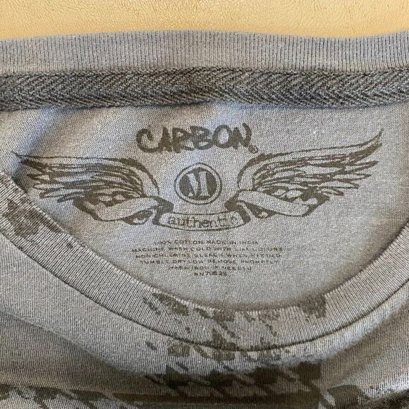 Carbon Tshirt Mens Medium Griffin Embroidered Mythological Y2K Tee Short Sleeve - Picture 2 of 7